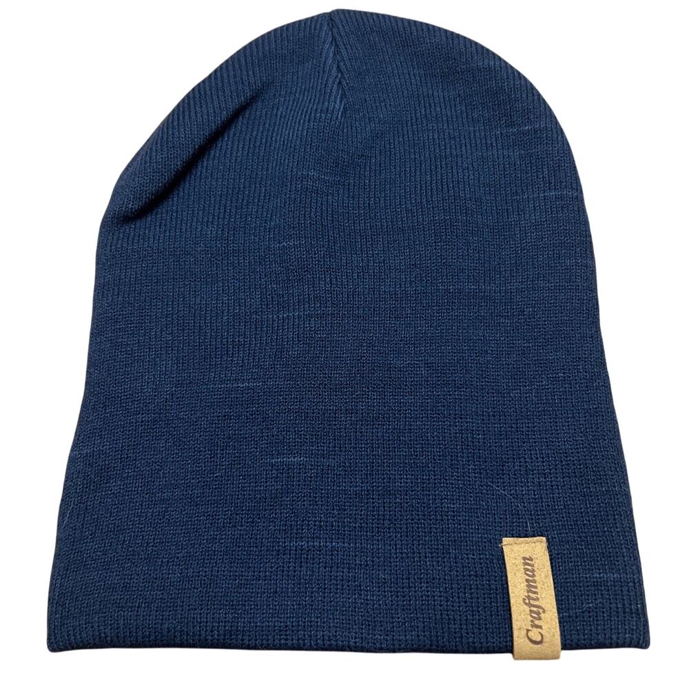 Craftman Acrylic Soft Warm Winter Daily use Outdoor Short Beanie hat Navy New